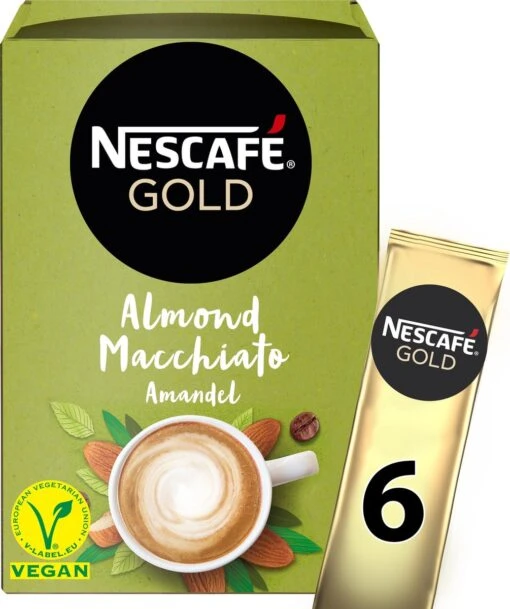 Nescafé Gold Almond Macchiato Oploskoffie - 6 Doosjes à 6 Zakjes -Koffiebenodigdheden Winkel 1005x1200 1