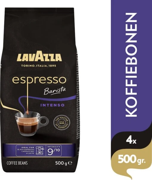 Lavazza Espresso Barista Intenso Koffiebonen - 500 Gram X4 -Koffiebenodigdheden Winkel