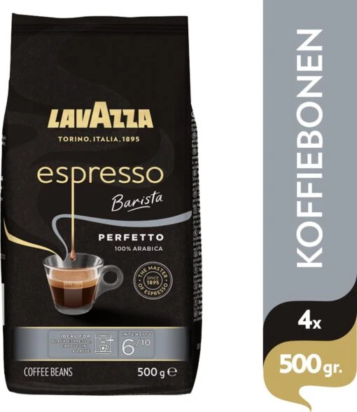 Lavazza Espresso Barista Perfetto Koffiebonen - 500 Gram X4 -Koffiebenodigdheden Winkel