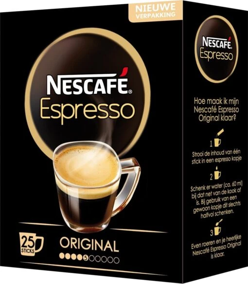 Nescafé Espresso Oploskoffie - 6 Doosjes à 25 Zakjes -Koffiebenodigdheden Winkel