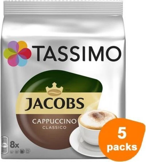 Tassimo - Jacobs Cappuccino Classico - 5x 8 T-Discs -Koffiebenodigdheden Winkel