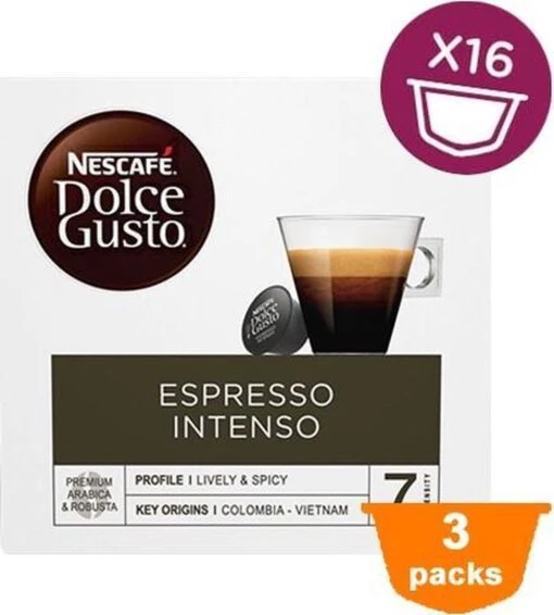 Nescafé Dolce Gusto Espresso Intenso Cups - 3 X 16 Stuks -Koffiebenodigdheden Winkel