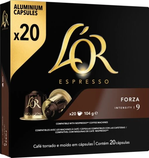 L'OR Espresso Forza Koffiecups - Intensiteit 9/12 - 10 X 20 Capsules -Koffiebenodigdheden Winkel 1129x1200 2