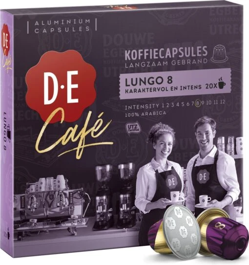 Douwe Egberts D.E Café Lungo Koffiecups - Intesiteit 8/12 - 10 X 20 Capsules -Koffiebenodigdheden Winkel 1129x1200 3