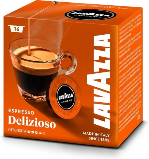 Lavazza A Modo Mio Delizioso Cups Grootverpakking - 16 X 16 Stuks -Koffiebenodigdheden Winkel