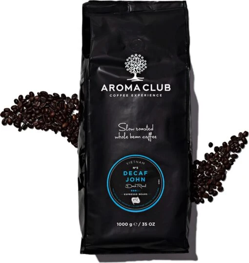 Aroma Club - Cafeïnevrije Koffiebonen 1KG - No. 5 Decaf John - Koffie Intensiteit 3/5 -Koffiebenodigdheden Winkel 1135x1200 4