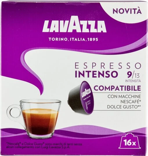 Lavazza Espresso Intenso Capsules - Geschikt Voor Dolce Gusto Apparaat - 16 Stuks X3 -Koffiebenodigdheden Winkel