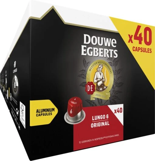 Douwe Egberts Lungo Original Koffiecups (6) - 5 X 40 Koffiecups -Koffiebenodigdheden Winkel