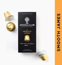 Aroma Club - Nespresso Compatible Capsules (120 St.) - No. 2 Smooth James - Intensiteit 3/5 - Espresso & Lungo - 100% Aluminium Koffiecups -Koffiebenodigdheden Winkel 1160x1200 1