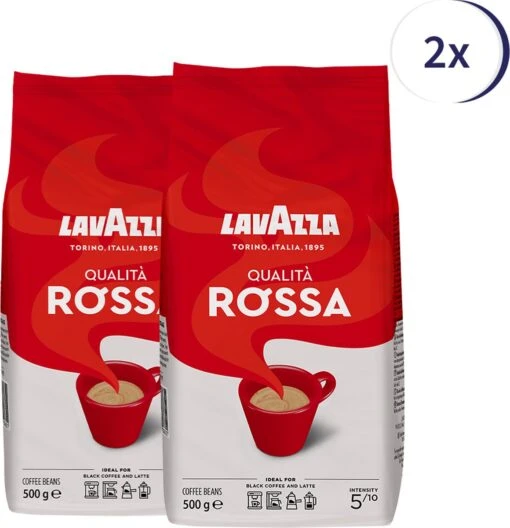 Lavazza Qualita Rossa Koffiebonen - 500 Gram X2 -Koffiebenodigdheden Winkel