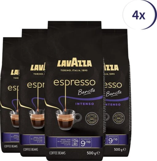 Lavazza Espresso Barista Intenso Koffiebonen - 500 Gram X4 -Koffiebenodigdheden Winkel