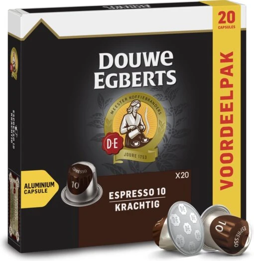 Douwe Egberts Espresso Krachtig Koffiecups - Intensiteit 10/12 - 10 X 20 Capsules -Koffiebenodigdheden Winkel