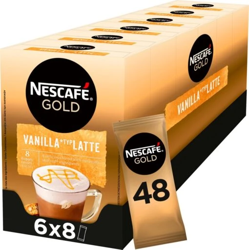 Nescafé Gold Latte Vanille Oploskoffie - 6 Doosjes à 8 Zakjes -Koffiebenodigdheden Winkel 1192x1200 1