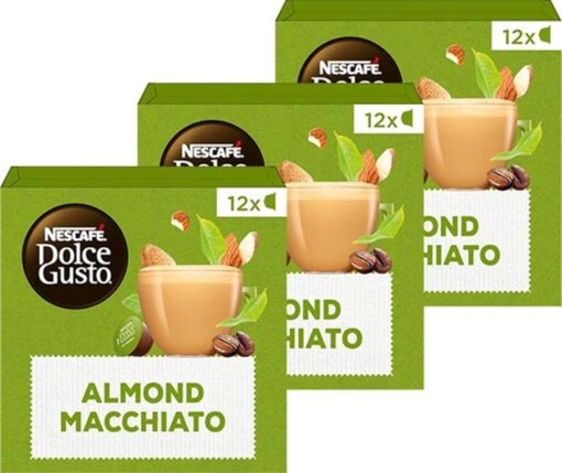 Nescafé Dolce Gusto Almond Macchiato Capsules - Vegan Koffie - 36 Koffiecups -Koffiebenodigdheden Winkel 1200x1010 1