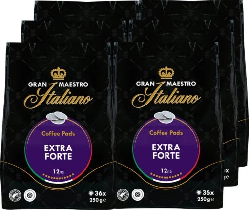 Gran Maestro Italiano – Extra Forte - Koffiepads - Senseo Compatibel Pads – Krachtig En Karakteristiek - 6 X 36 Pads -Koffiebenodigdheden Winkel 1200x1011 1