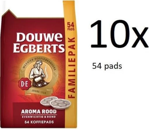 Douwe Egberts Aroma Rood Koffiepads - Multipak - 10 X 54 Pads -Koffiebenodigdheden Winkel