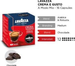 LAVAZZA A Modo Mio Crema E Gusto – 16 Cups -Koffiebenodigdheden Winkel 1200x1043 1