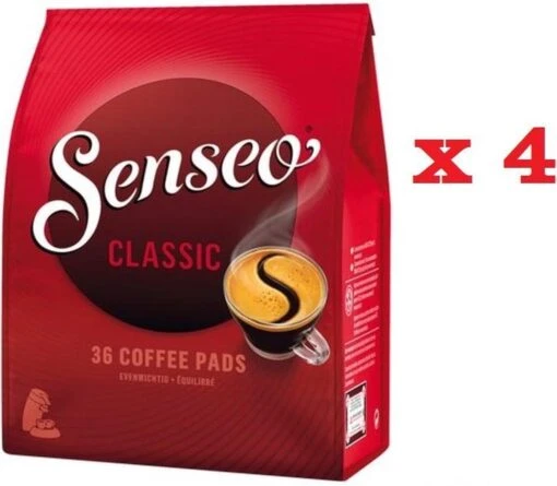 Senseo Base Classic Koffiepads - 4 X 36 Pads -Koffiebenodigdheden Winkel