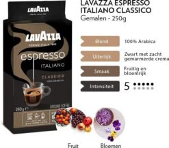 Lavazza Espresso Italiano Classico Gemalen / Filterkoffie - 8 X 250 Gram -Koffiebenodigdheden Winkel 1200x1053 1