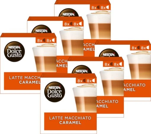 NESCAFÉ Dolce Gusto Latte Macchiato Caramel - 6 Doosjes à 16 Capsules -Koffiebenodigdheden Winkel