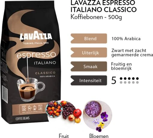 Lavazza Espresso Italiano Classico Koffiebonen - 500 Gram X4 -Koffiebenodigdheden Winkel 1200x1082 1