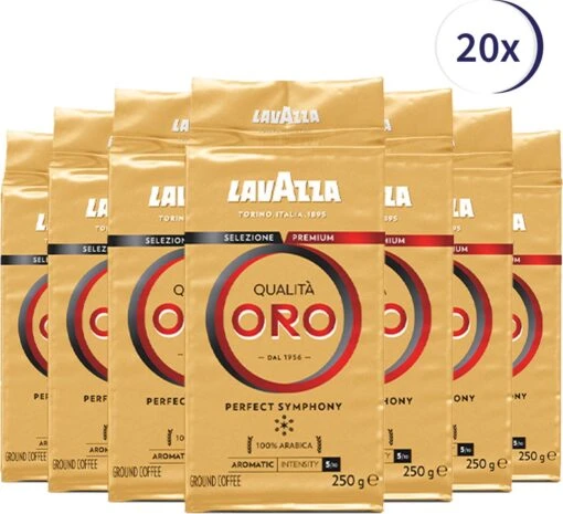 Lavazza Qualita Oro Gemalen / Filterkoffie - 250 Gram Krimp X20 -Koffiebenodigdheden Winkel 1200x1094 1