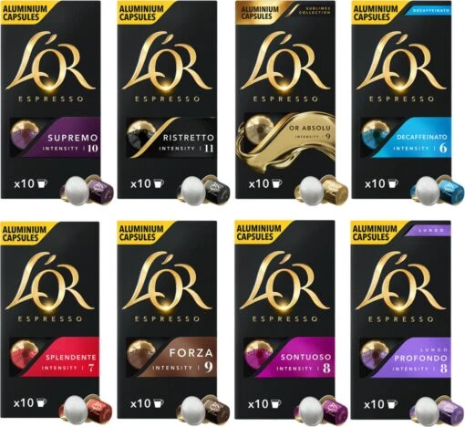 L'OR Espresso Koffiecups Variatiepakket - 8 X 10 Capsules -Koffiebenodigdheden Winkel 1200x1100 2