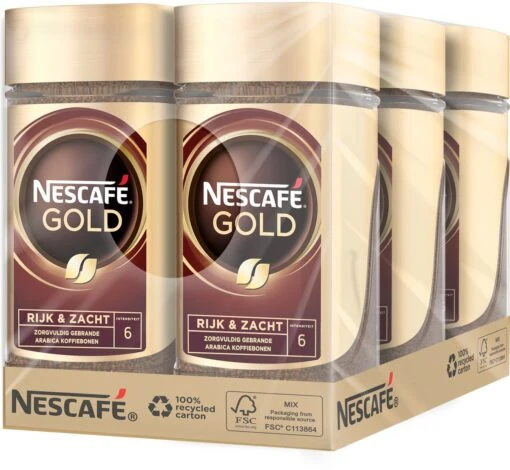 Nescafé Gold Oploskoffie - 6 Potten à 200 Gram -Koffiebenodigdheden Winkel