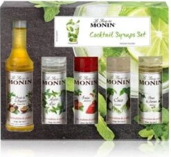 Monin Cadeau 10 Smaken Geschenkverpakking + Cocktailverpakking VOORDEEL PACK 10 Flesjes 5cl -Koffiebenodigdheden Winkel 1200x1110