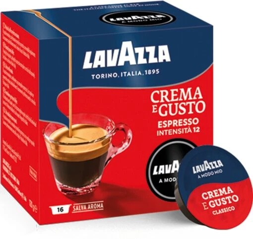 LAVAZZA A Modo Mio Crema E Gusto – 16 Cups -Koffiebenodigdheden Winkel