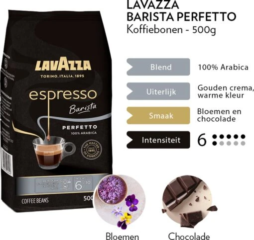 Lavazza Espresso Barista Perfetto Koffiebonen - 500 Gram X4 -Koffiebenodigdheden Winkel