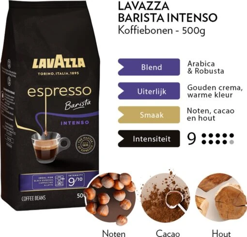 Lavazza Espresso Barista Intenso Koffiebonen - 500 Gram X4 -Koffiebenodigdheden Winkel