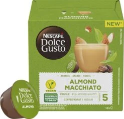 Nescafé Dolce Gusto Almond Macchiato Capsules - Vegan Koffie - 36 Koffiecups -Koffiebenodigdheden Winkel 1200x1151