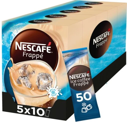 Nescafé Frappé Oploskoffie - 5 Doosjes à 10 Zakjes -Koffiebenodigdheden Winkel