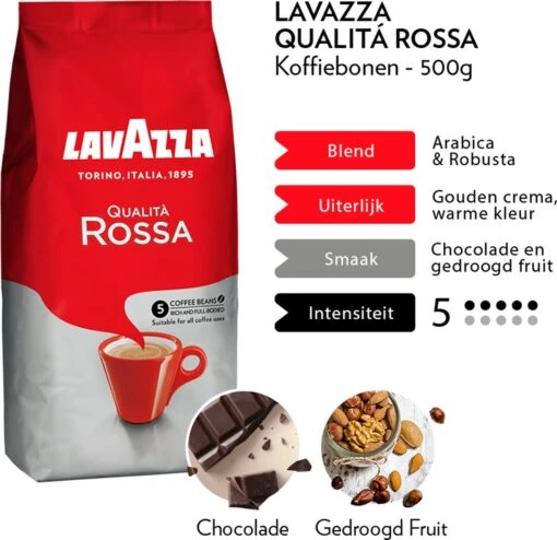 Lavazza Qualita Rossa Koffiebonen - 500 Gram X4 -Koffiebenodigdheden Winkel 1200x1162 1