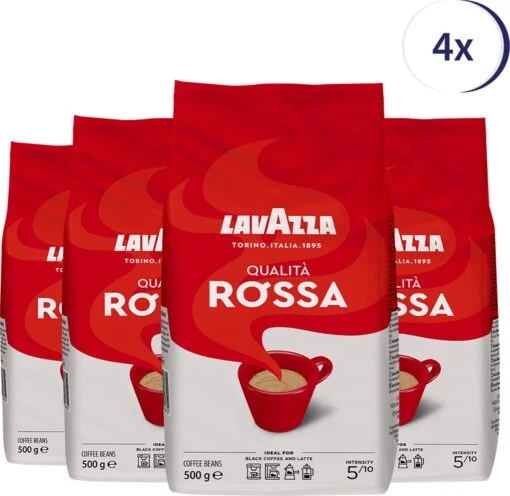 Lavazza Qualita Rossa Koffiebonen - 500 Gram X4 -Koffiebenodigdheden Winkel 1200x1167 1