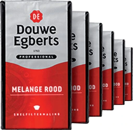 Koffie Douwe Egberts Snelfiltermaling Melange Rood 500gr - 6 Stuks -Koffiebenodigdheden Winkel 1200x1172 1