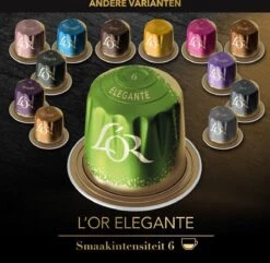 L'OR Lungo Elegante Koffiecups - Intensiteit 6/12 - 10 X 20 Capsules -Koffiebenodigdheden Winkel 1200x1173 5