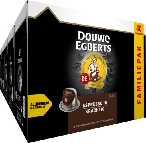 Douwe Egberts Espresso Krachtig (10) - 5 X 40 Koffiecups -Koffiebenodigdheden Winkel