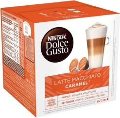 Nescafé Dolce Gusto Caramel Macchiato Capsules - 48 Koffiecups -Koffiebenodigdheden Winkel 1200x1181