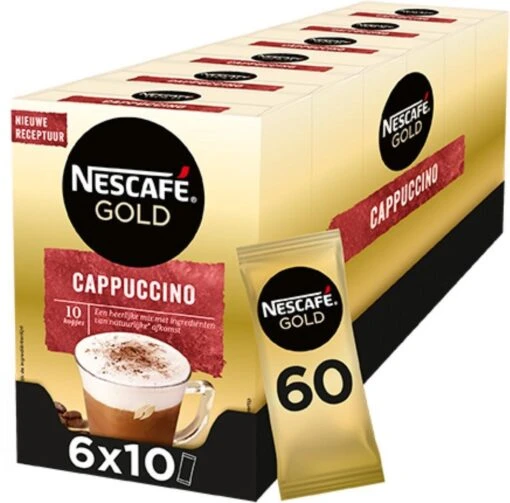 Nescafé Gold Cappuccino Oploskoffie - Ongezoet - 6 Doosjes à 10 Zakjes -Koffiebenodigdheden Winkel 1200x1184 10