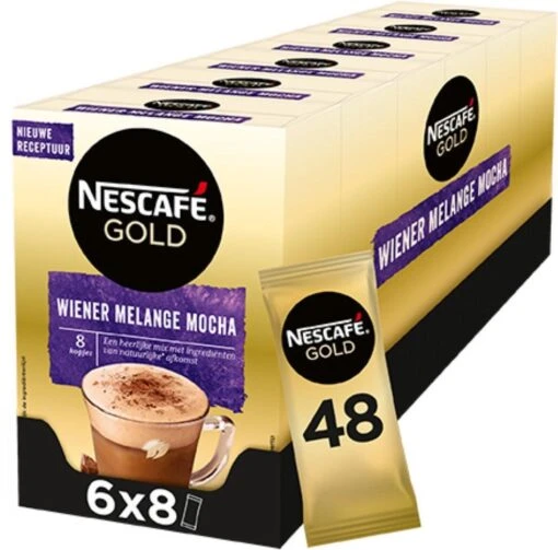 Nescafé Gold Wiener Melange Mocha Oploskoffie - 6 Doosjes à 8 Zakjes -Koffiebenodigdheden Winkel 1200x1184 2