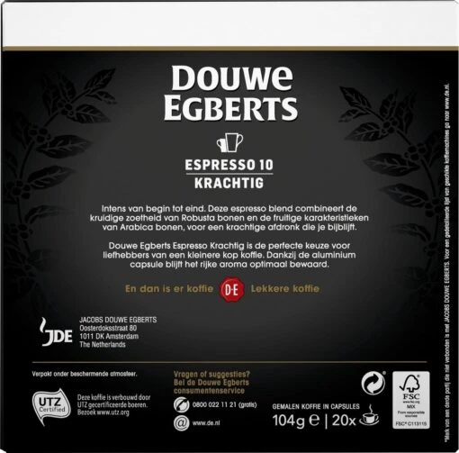 Douwe Egberts Espresso Krachtig Koffiecups - Intensiteit 10/12 - 10 X 20 Capsules -Koffiebenodigdheden Winkel 1200x1184 6