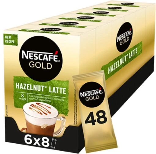 Nescafé Gold Hazelnoot Latte Oploskoffie - 6 Doosjes à 8 Zakjes -Koffiebenodigdheden Winkel 1200x1184 8