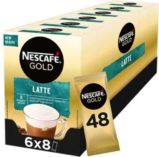 Nescafé Gold Latte Macchiato Oploskoffie - 6 Doosjes à 8 Zakjes -Koffiebenodigdheden Winkel 1200x1184 9