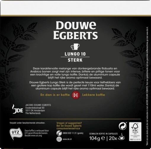 Douwe Egberts Lungo Sterk (10) - 10 X 20 Koffiecups -Koffiebenodigdheden Winkel 1200x1186 3