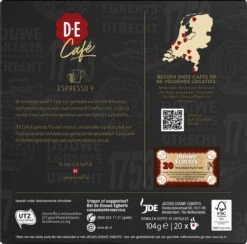 Douwe Egberts D.E Café Espresso Koffiecups - Intensiteit 9/12 - 10 X 20 Capsules -Koffiebenodigdheden Winkel 1200x1186 7