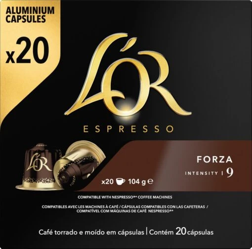 L'OR Espresso Forza Koffiecups - Intensiteit 9/12 - 10 X 20 Capsules -Koffiebenodigdheden Winkel 1200x1187 4