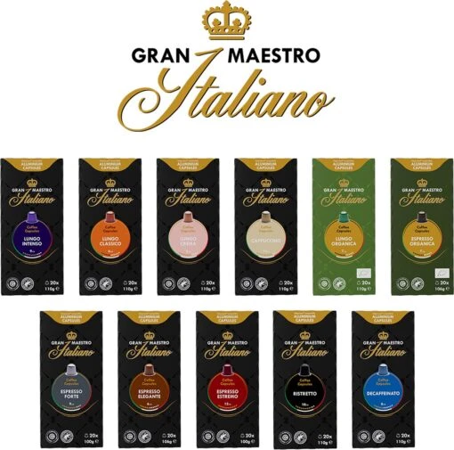 Gran Maestro Italiano - Cappuccino - Koffiecups - Nespresso Compatibel Capsules - Intense Smaak - 6 X 20 Cups -Koffiebenodigdheden Winkel