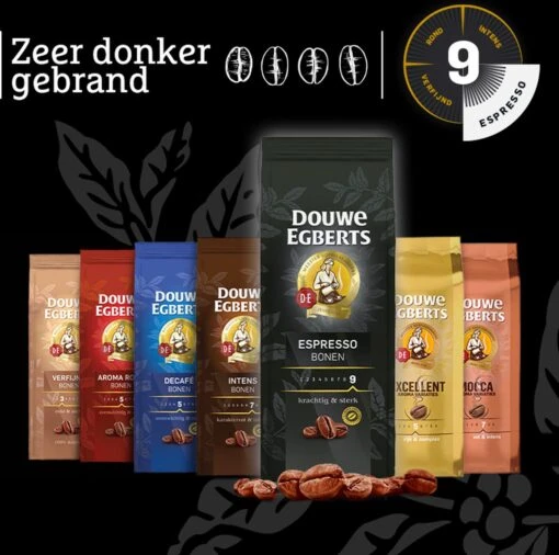 Douwe Egberts Espresso Koffiebonen - 4 X 1000 Gram - Extra Grote Verpakking -Koffiebenodigdheden Winkel